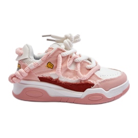 Zapatillas De Mujer Con Cordones Gruesos Rosa Miatora