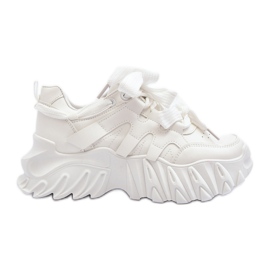 Zapatillas de mujer con suela gruesa, blanco Ellerai
