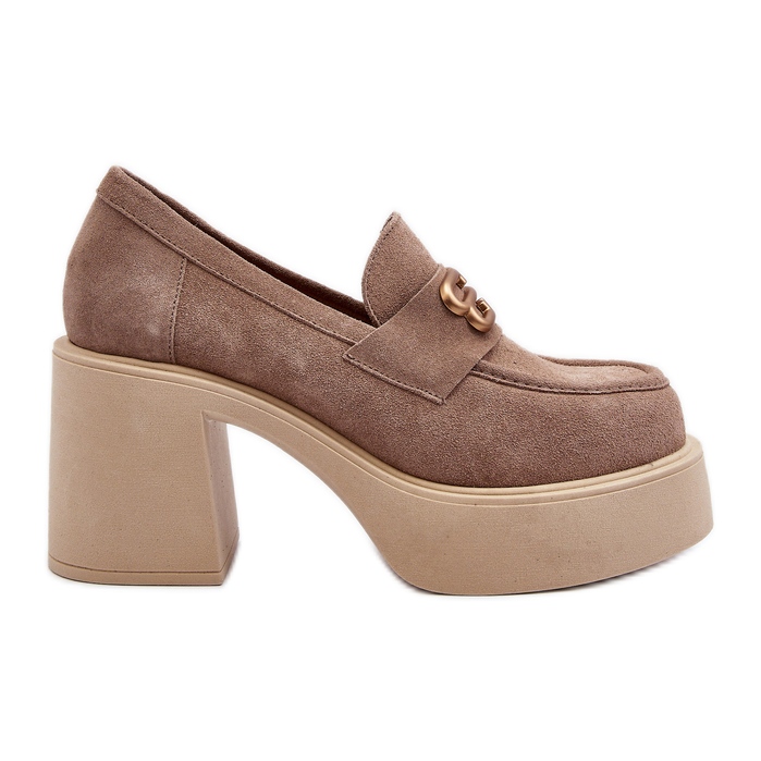 Zazoo 20170 Zapatos Mujer Ante Tacón Alto, Beige