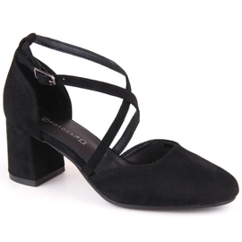 Potocki W SZ12341 WOL221A sandalias de tacón alto negro