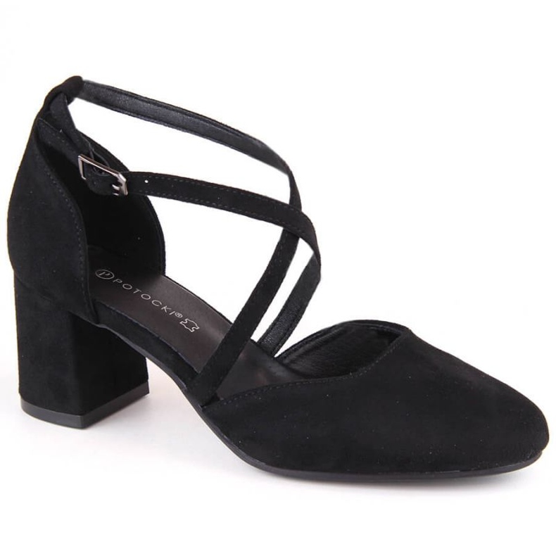 Potocki W SZ12341 WOL221A sandalias de tacón alto negro