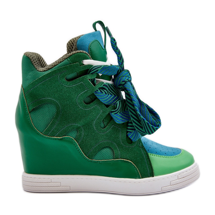 Zapatillas Mujer Cuña Verde Leoppa