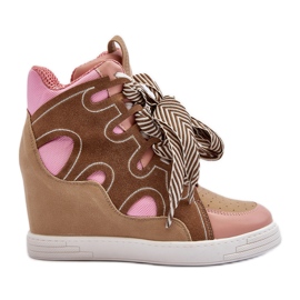 Zapatillas Mujer Cuña Rosa Leoppa rosado