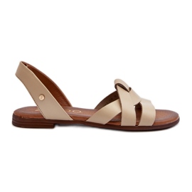 Zazoo 40185 Sandalias cómodas de piel, color beige