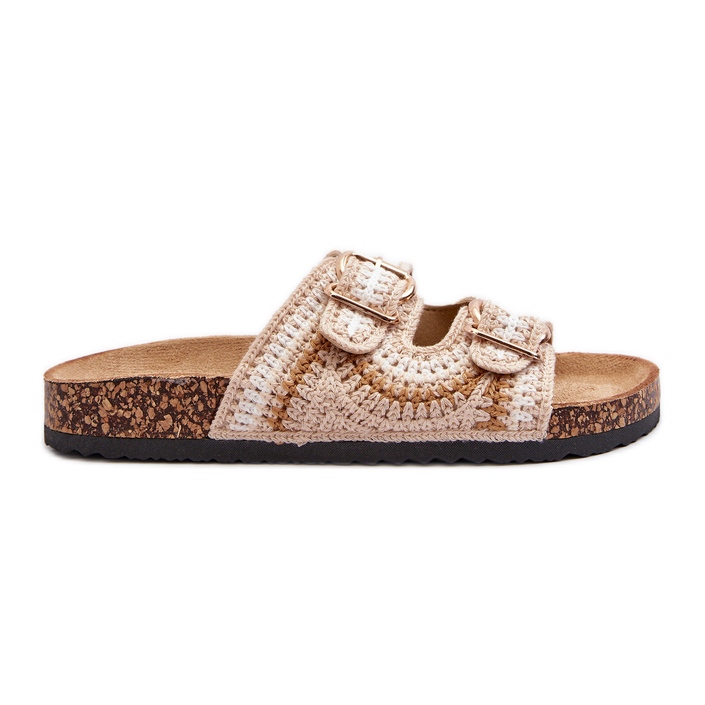 Chanclas de mujer con suela de corcho Beige Fannea