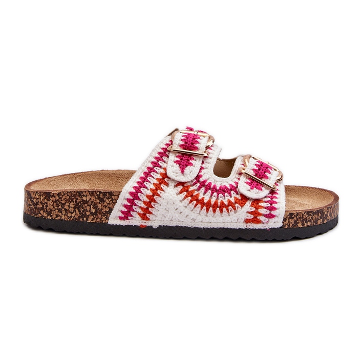Chanclas de Mujer con Suela de Corcho, Blanco Fannea