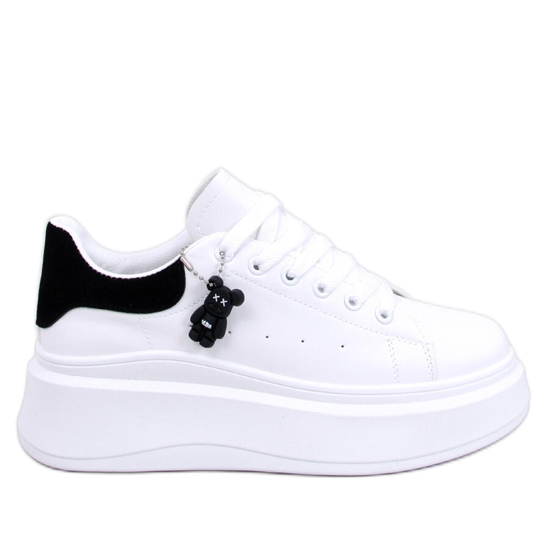 Liezel Zapatillas cuña BLANCO/NEGRO con colgante