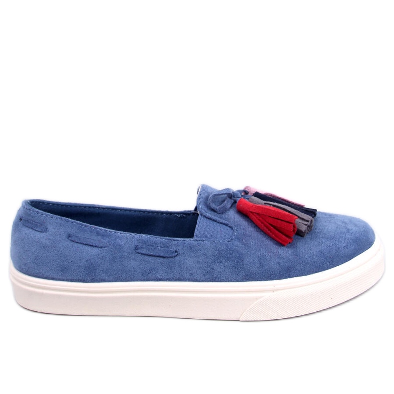 Zapatillas Salma Jeans con flecos azul