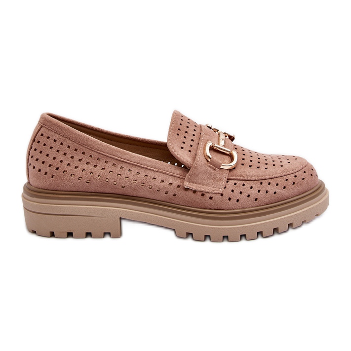 Mocasines Mujer Calados Con Decoración, Rosa Talesse rosado