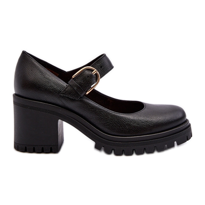 Zazoo 20166 Zapatos de Salón de Piel Negro