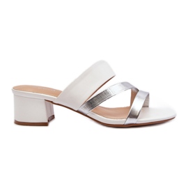 Chanclas Mujer Tacón Bajo Blanco Rosila