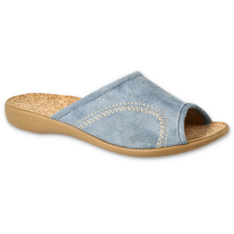 Pantuflas de mujer befado con inserción de corcho PU 254D139 azul