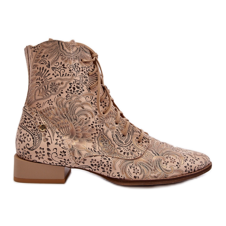 Botas Planas Piel Estampada Maciejka 06391-04 Beige