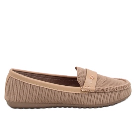 Mocasines de mujer Yuriko Kaki suaves beige