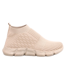 Deportivas dardos calcetín beige