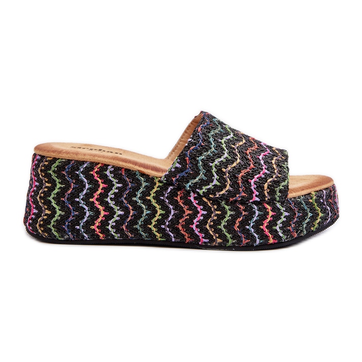 Chanclas con cuña Vanarila de mujer de color negro