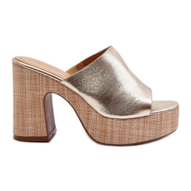 Sandalias de Mujer con Tacón Alto, Dorado Siobhan