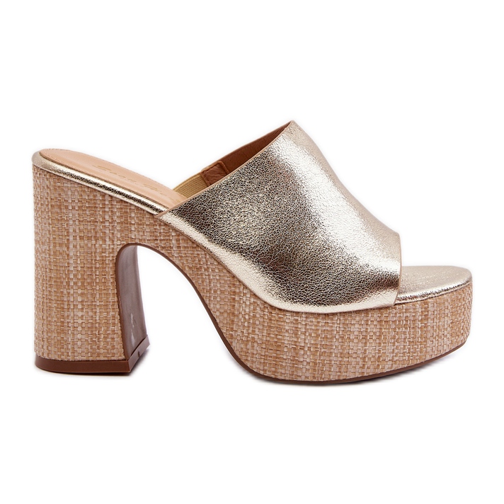 Sandalias de Mujer con Tacón Alto, Dorado Siobhan