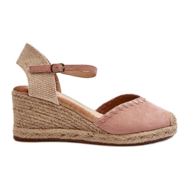 Sandalias Alpargata Cuña Ante Trenza Rosa Raylin