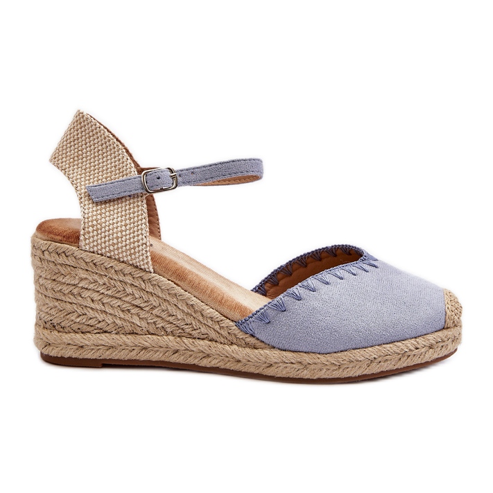 Sandalias de cuña de alpargata de ante Raylin azules con trenzado