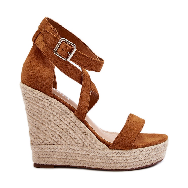 Sandalias cuña trenzadas Salthe camel marrón Sandalias cuña trenzadas Salthe camel marrón