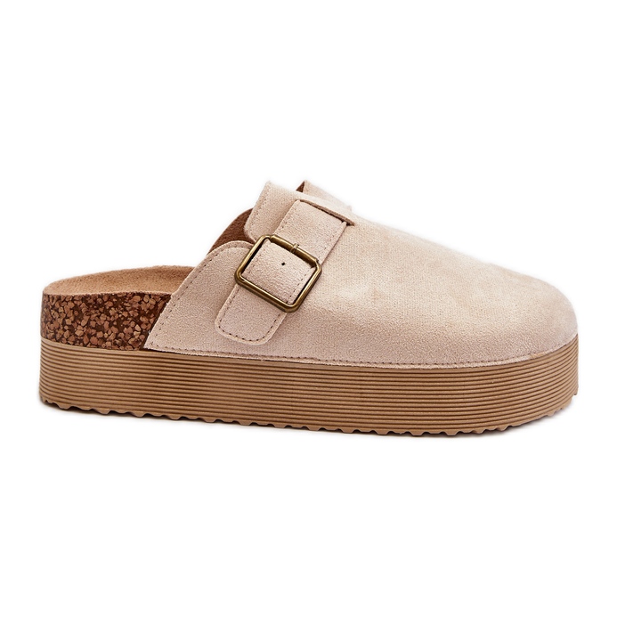 Zuecos Mujer Plataforma Beige Claro Jorffia