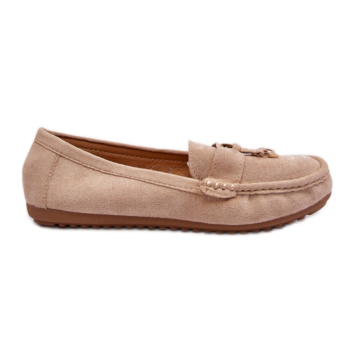 Mocasines Clásicos Mujer Ante Beige Ontala