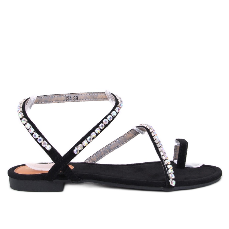 Ayless Chanclas negras con pedrería negro