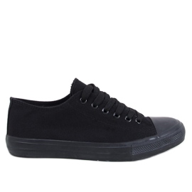 Classic Levens Allblack zapatillas con cordones (suela negra) negro