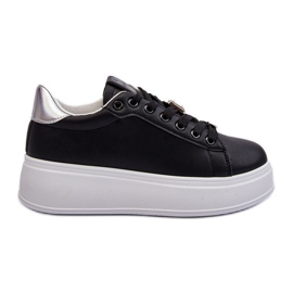 Zapatillas Mujer Plataforma Con Adornos, Negro Herbisa