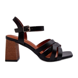 Sandalias de Mujer con Tacón Alto Negro Opifiana