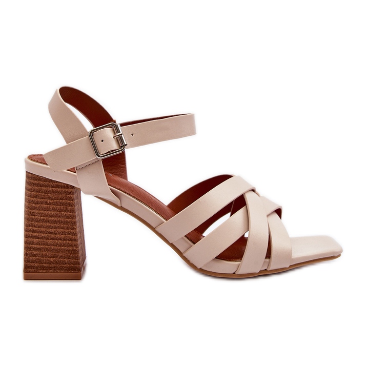 Sandalias de Mujer con Tacón Alto Beige Opifiana