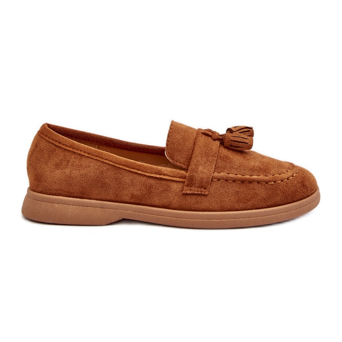 Mocasines camel de ante para mujer de Dansitu marrón
