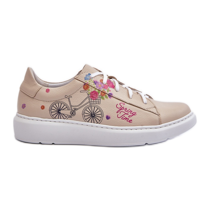 Zazoo 024/TAMARA Zapatillas Mujer Piel, Beige