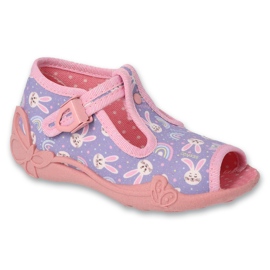 Pantuflas infantiles befado con cierre 213P143 conejitos morados violeta