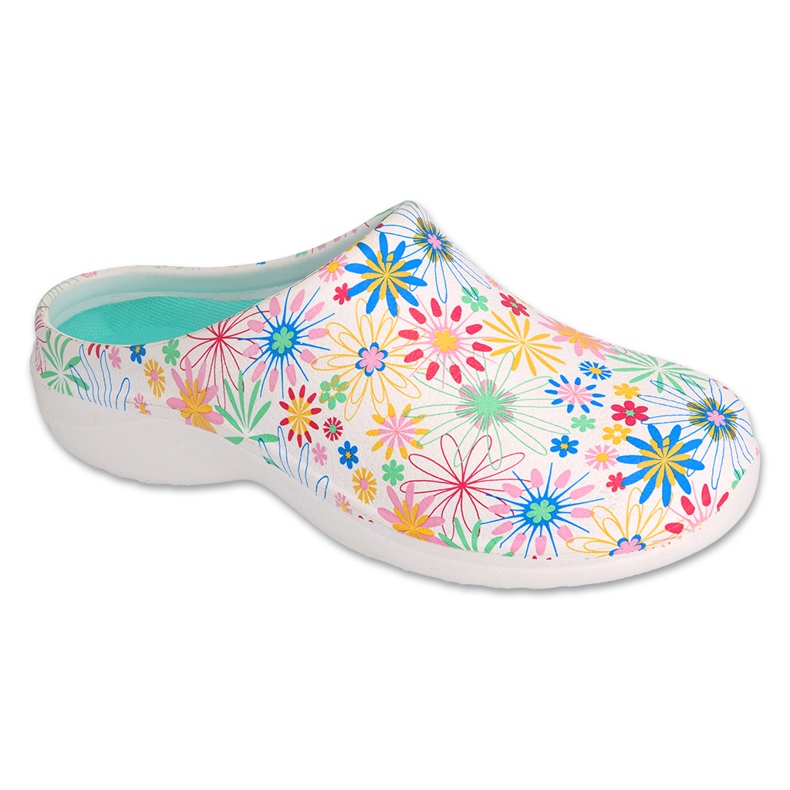 Pantuflas de mujer Dr.ORTO Befado de espuma 154D108 blanco con flores