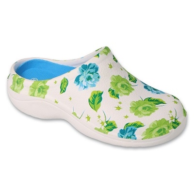 Pantuflas de mujer Dr.ORTO Befado de espuma 154D109 estampado plantas blanco