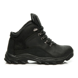 New Age Zapatos de trekking de cuero negro
