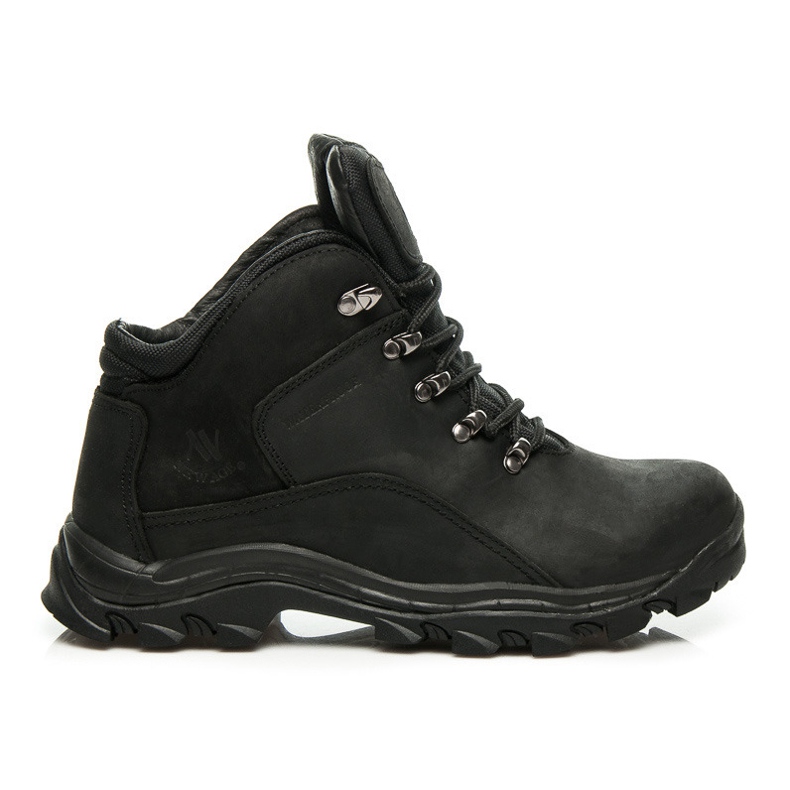 New Age Zapatos de trekking de cuero negro