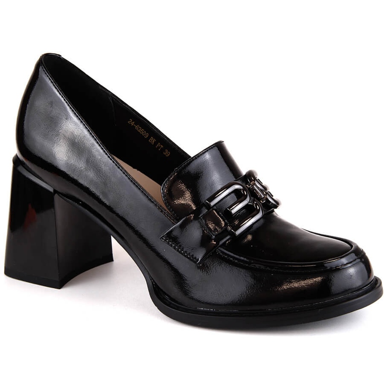 Zapatos de tacón mujer en charol negro Vinceza 63509