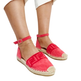 Alpargatas rosa oscuro con bordado decorativo Sonja