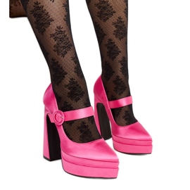 Zapatos de tacón rosa oscuro de Mikea rosado