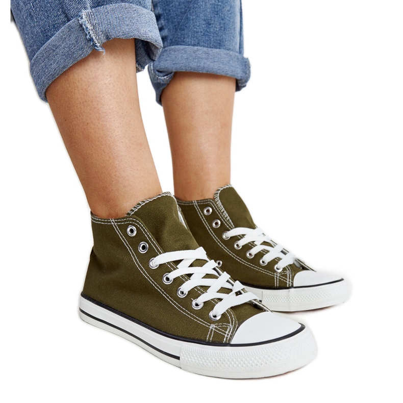 Zapatillas altas Eliska verde oscuro