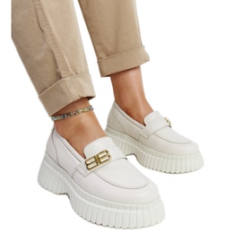 Zapatos de piel beige claro, mocasines Karino