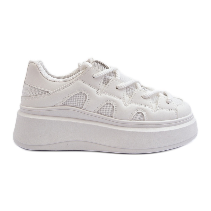 Zapatillas De Mujer Con Cordones Gruesos Vinali Blanco Zapatillas De Mujer Con Cordones Gruesos Vinali Blanco