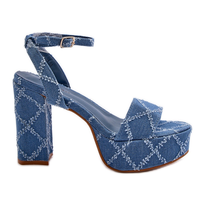 Sandalias denim tacón Acrana azul Sandalias denim tacón Acrana azul