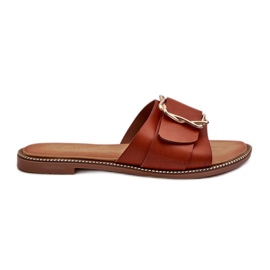 Chanclas de Mujer con Tira y Hebilla Camel Opahiri marrón