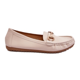 Mocasines Clásicos De Mujer En Piel Ecológica Beige Demese