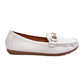 Mocasines Clásicos De Mujer En Piel Ecológica Blanco Demese