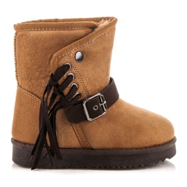 Kylie Botas con flecos. marrón